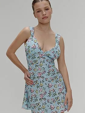 Emilia Satin Floral Mini Dress