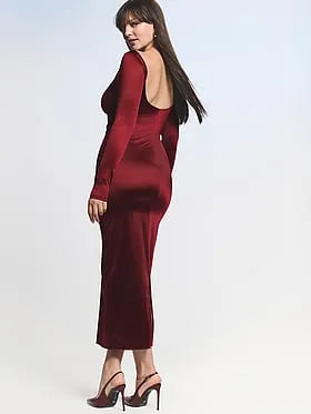 SoSleekâ¢ Long-Sleeve Low-Back Maxi Dress