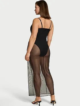 Sheer Reveal Rose Lace Corset Dress