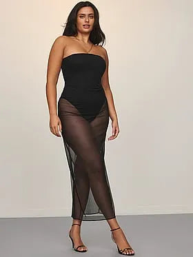 Sheer Reveal Rose Lace Corset Dress