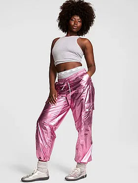 Metallic Barrel Cargo Pants