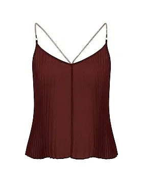 Beachwear Shine Rope Pleated Chiffon Top