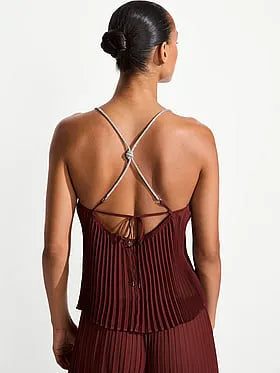 Beachwear Shine Rope Pleated Chiffon Top