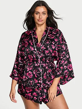 Signature Satin Mini Robe