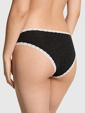 Cotton Lace-Trim Low-Rise Cheeky Panty