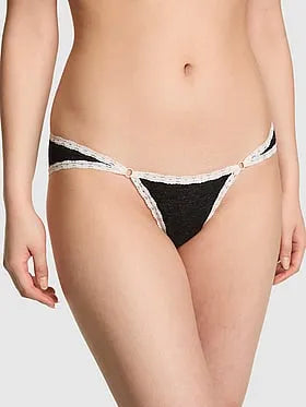 Cotton Lace-Trim Low-Rise Cheeky Panty