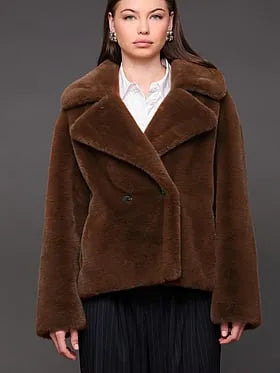 Cropped Teddy Coat
