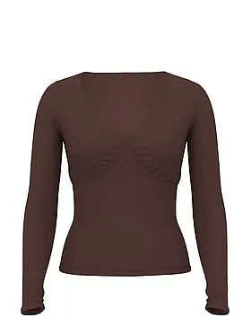 PINK Base Stretchâ¢ Ruched Long-Sleeve Tee