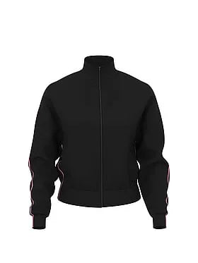 Tipped Knit Full-Zip Sweater