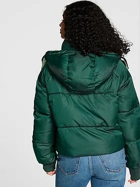 Marshmallow Cropped Puï¬er Jacket