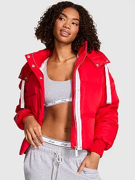 Marshmallow Cropped Puï¬er Jacket