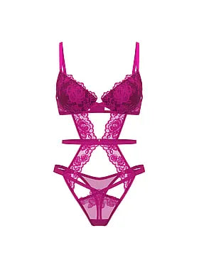Rose Lace Lightly Lined Strappy Teddy