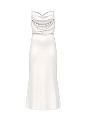 Satin Sparkle Draped Maxi Slip