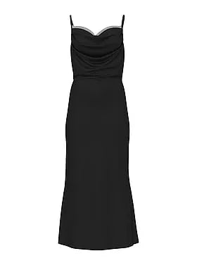 Satin Sparkle Draped Maxi Slip