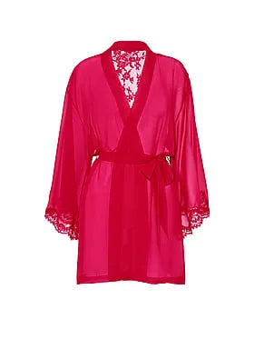 Chiffon & Lace Short Robe