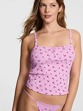 Pointelle Henley Cami