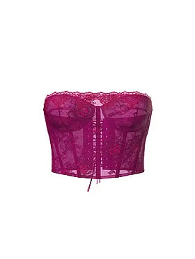 Rose Lace Strapless Corset Top