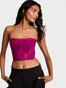 Rose Lace Strapless Corset Top