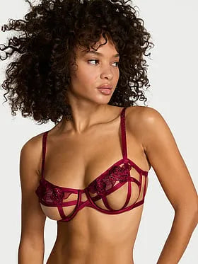 Scarlet Rose Shine Peekaboo Balconette Bra