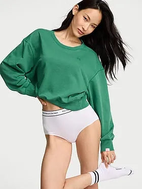 Off-Duty Terry Crop Crewneck Sweatshirt