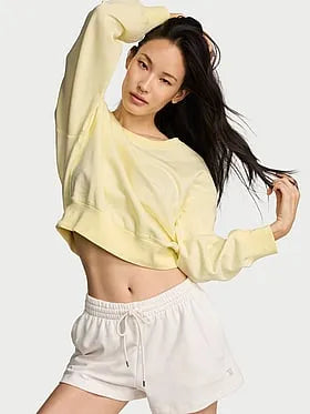 Off-Duty Terry Crop Crewneck Sweatshirt