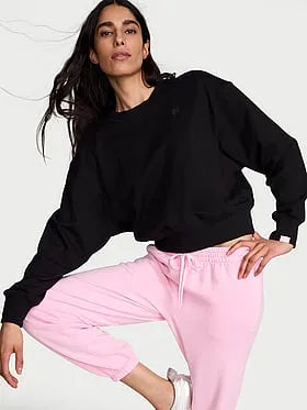 Off-Duty Terry Crop Crewneck Sweatshirt