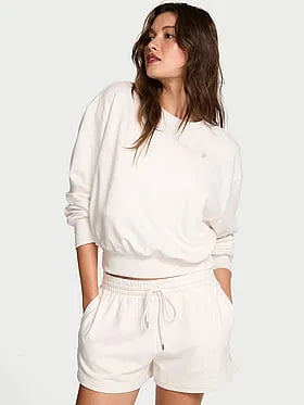Off-Duty Terry Crop Crewneck Sweatshirt