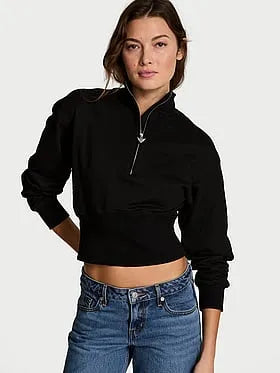 Off-Duty Terry Fitted Half-Zip Sweatshirt