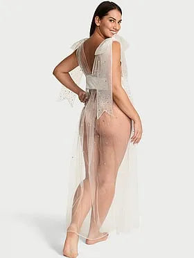 Atelier Victoria's Secret Sheer Bow Long Sleeveless Robe