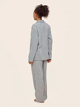 Seersucker Gingham Full-Length PJ Set
