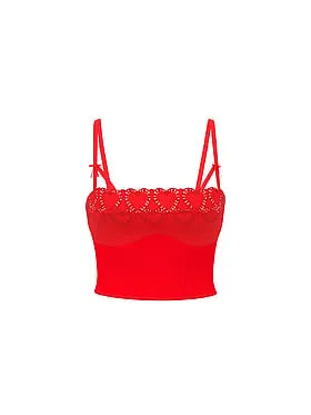Heartbeat Embroidery Unlined Corset Top