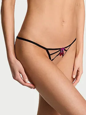 Cherry Pop Embroidery Strappy Peekaboo Bikini Panty