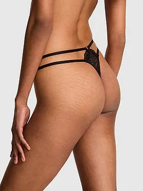 Lace Strappy Hardware Peekaboo Thong Panty