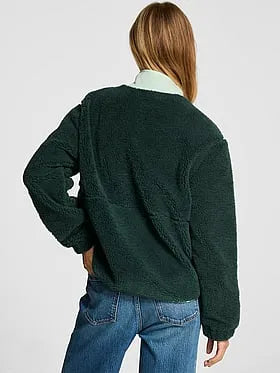 Plush Teddy Front-Snap Pullover