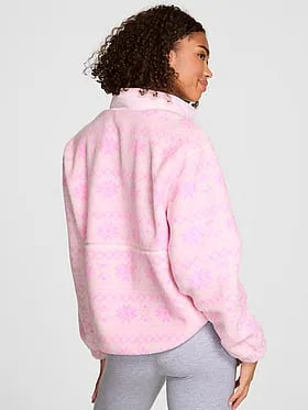 Plush Teddy Front-Snap Pullover