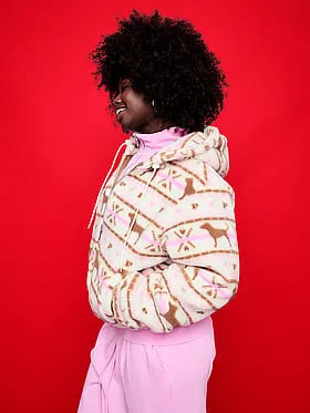 Plush Teddy Hooded Bomber Jacket