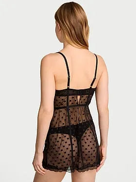 Tease Sheer Dot Cupped Mini Slip