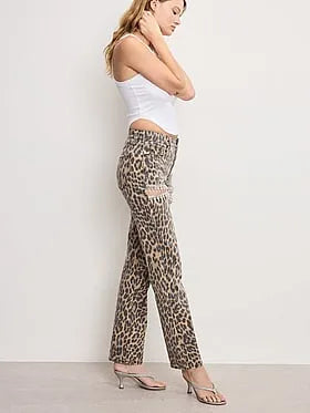 Leopard Good Icon Straight Diamond Jeans