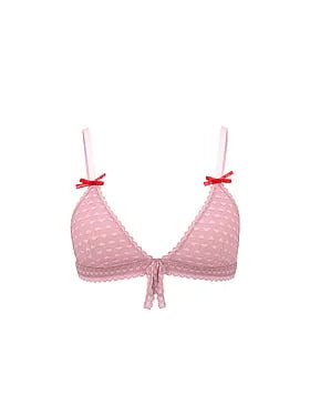 Heart Lace Unlined Triangle Bralette