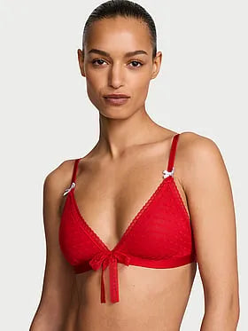 Heart Lace Unlined Triangle Bralette
