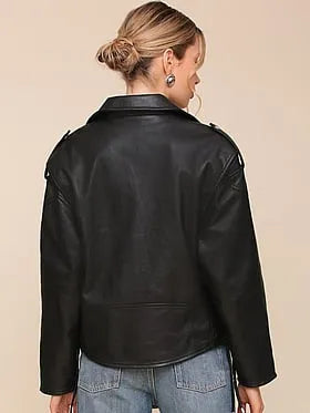 Faux-Ever Leather Lace Up Biker Jacket