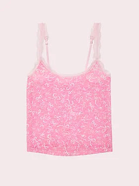PINK x LoveShackFancy Lace-Trim Tank Top