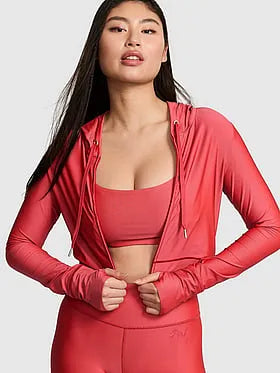 Iridescent Shrunken Full-Zip Hoodie