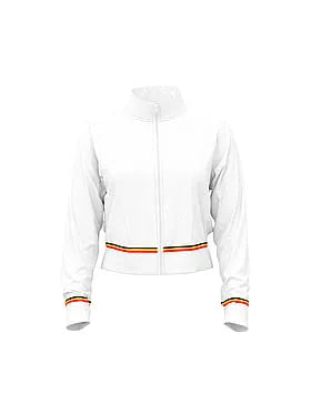 Mesh Cropped Mock-Neck Full-Zip Jacket