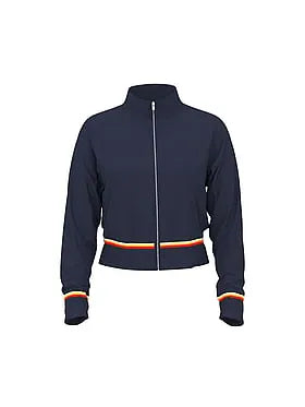 Mesh Cropped Mock-Neck Full-Zip Jacket