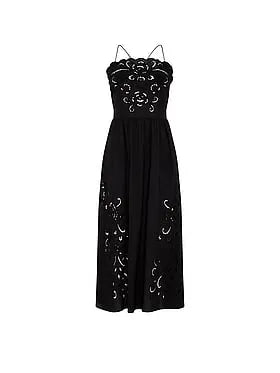 Beachwear Eyelet Open-Back Midi Dress