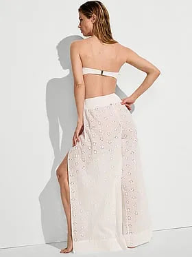 Beachwear Eyelet Wide-Leg Pant