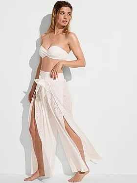 Beachwear Eyelet Wide-Leg Pant