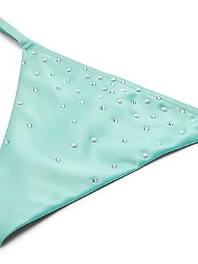 Satin Pearl-Embellished V-String Panty