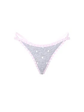 Logo Cotton High-Leg Thong Panty